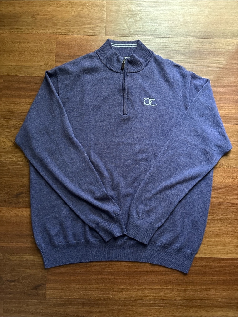 Peter Millar Crown Merino Wool Quarter Zip Sweater Mens XXL Purple Golf